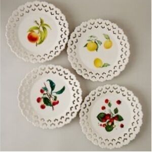 Chantilly cherry dessert plate set of 4
